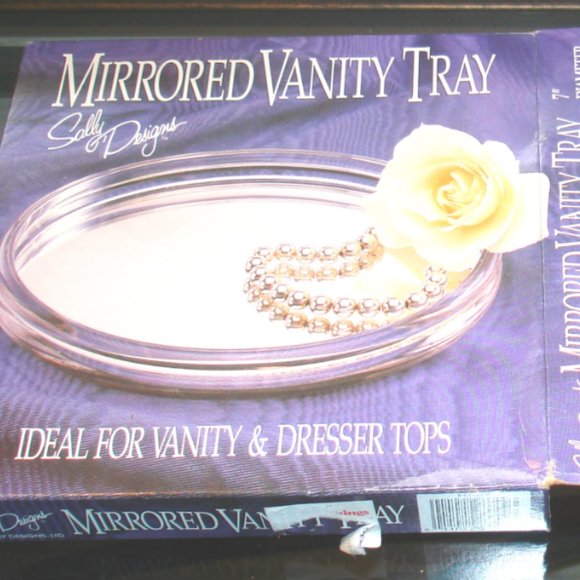 Mirrored Vanity Tray with Original Box Vintage - Picture 2 of 14